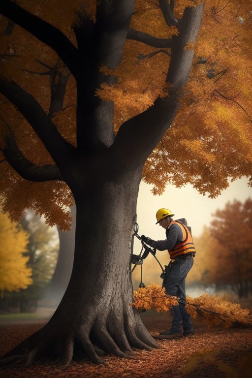 An infographic explaining the 5 benefits of fall tree trimming including plant dormancy, easier branch identification, better healing, safety, and spring preparation.